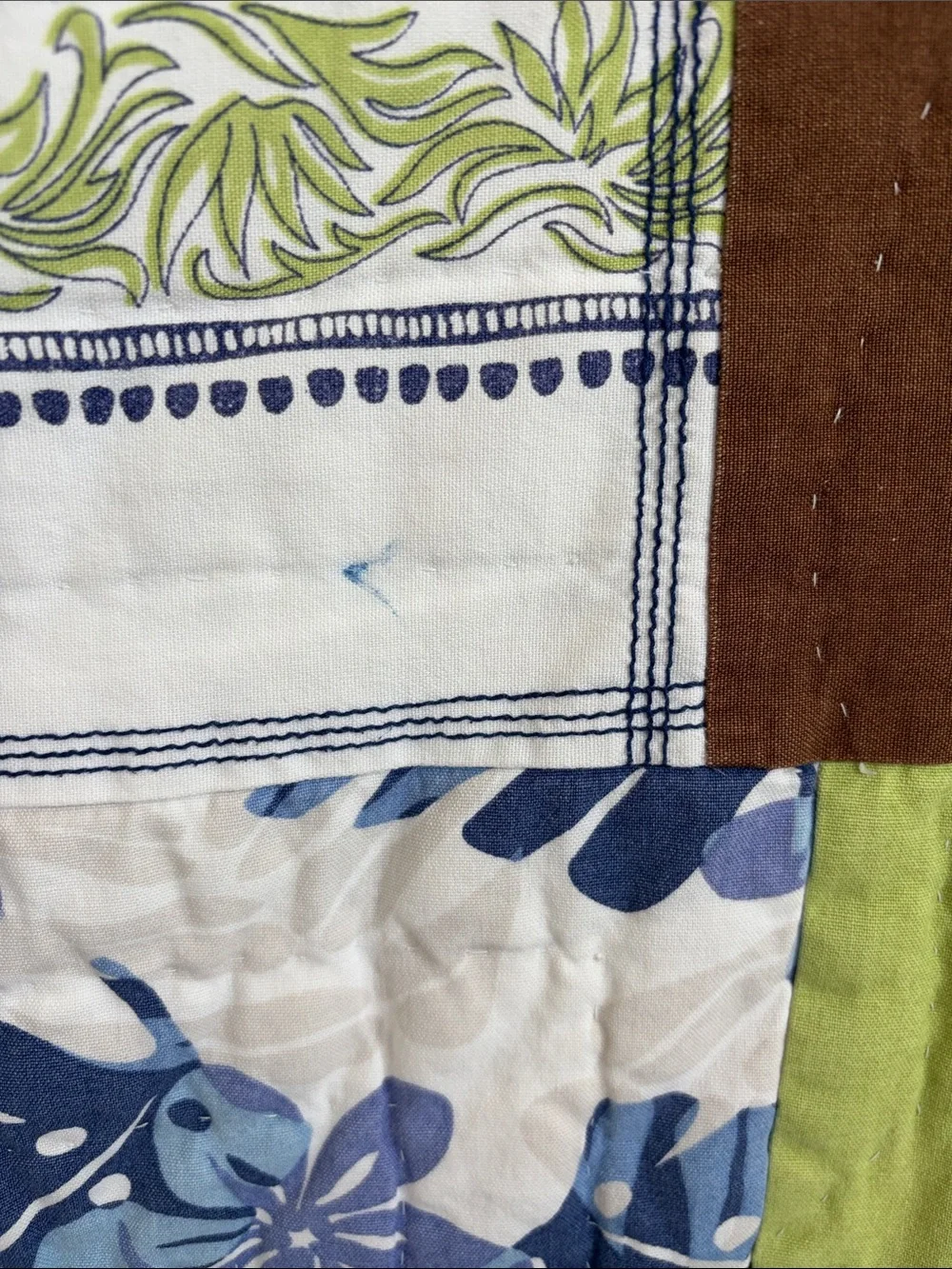 Pottery Barn Kids Hawaii Patchwork Full Size Quilt - Blue, Green, Brown